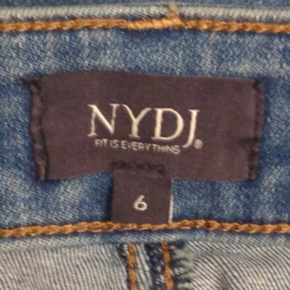 NYDJ Marilyn Straight Leg Jeans Blue Stretch Medium Wash Mid Rise Denim 6 New - Picture 8 of 16